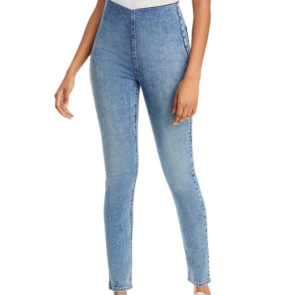 Rag & Bone Nina High Rise Pull On Skinny Pants Blue